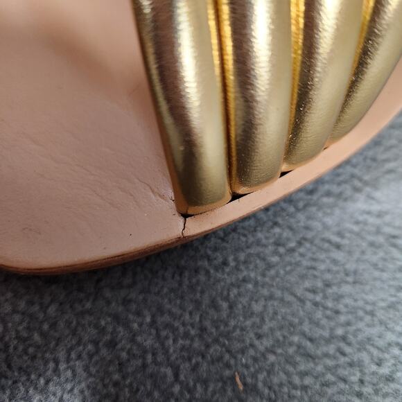 RAYE Ziggy‎ Slide Sandals in Metallic Gold Women's Size 8.5 xrevolve Twist Wrap - Picture 4 of 15